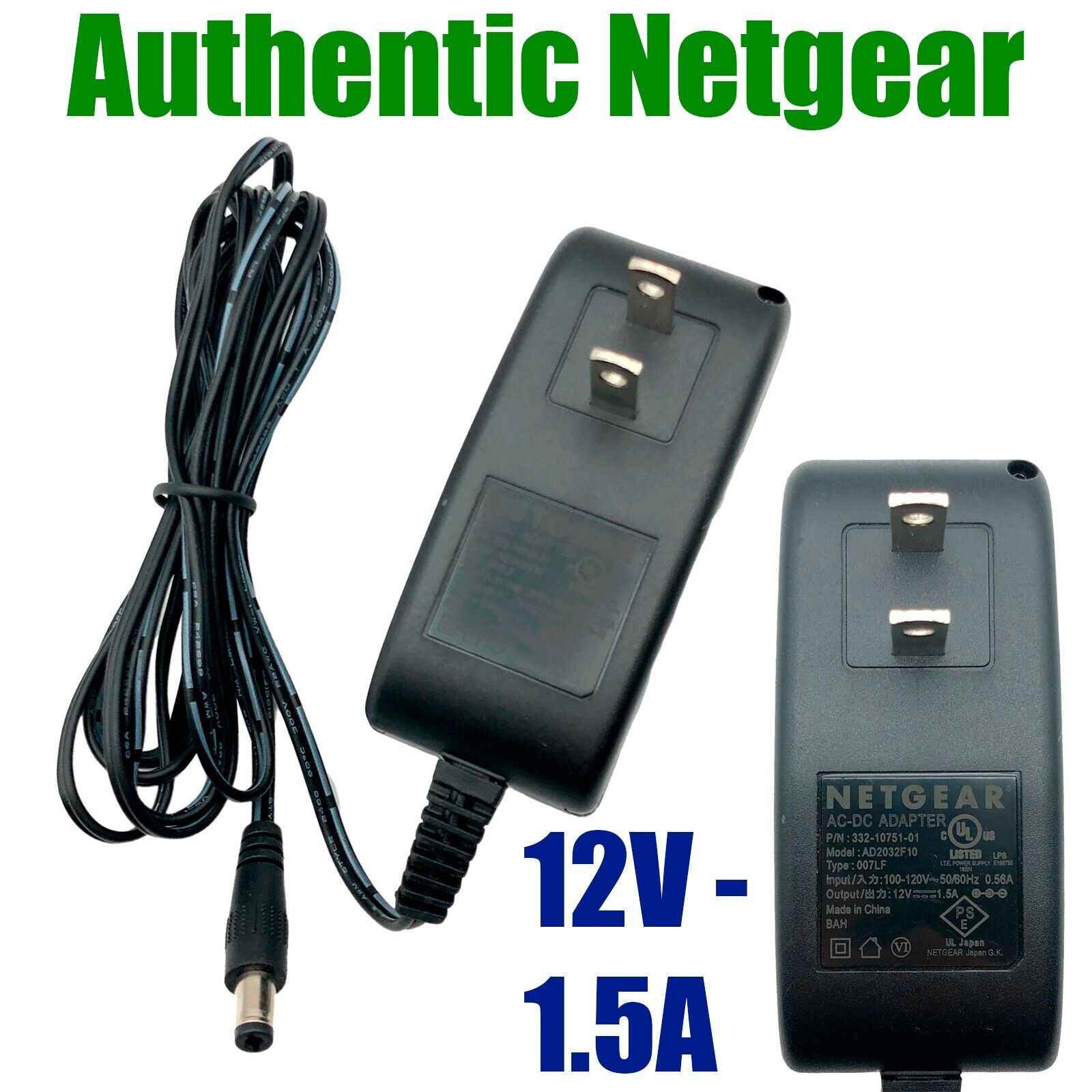 *Brand NEW*Genuine Netgear AD2032F10 P/N:332-10751-01 12V 1.5A 18W AC Adapter for WNDR3300 WNDR3400 WNDR3700v5